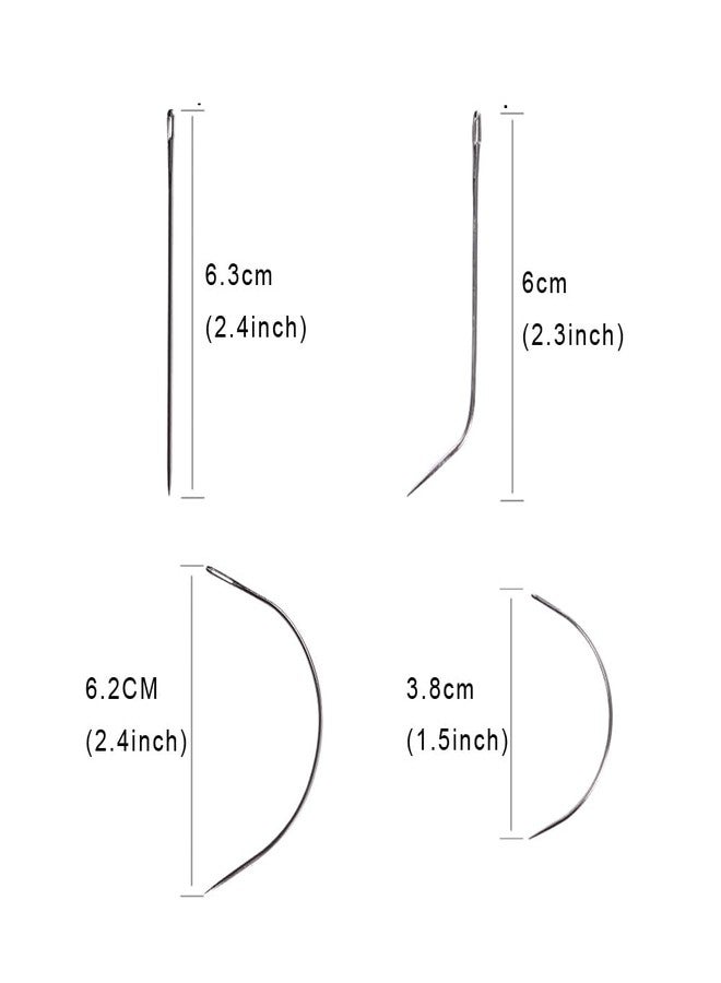 ياتشيو مجموعة أدوات وصلات الشعر: 200 قطعة من خرز الوصلات الدقيقة المبطنة بالسيليكون، كماشة شعر بثلاثة ثقوب، بكرة خيط خياطة، أداة تمرير الخيط في إبرة الحلقة، إبرة سحب الخطاف، 8 إبر خياطة (بني داكن) - Image 4